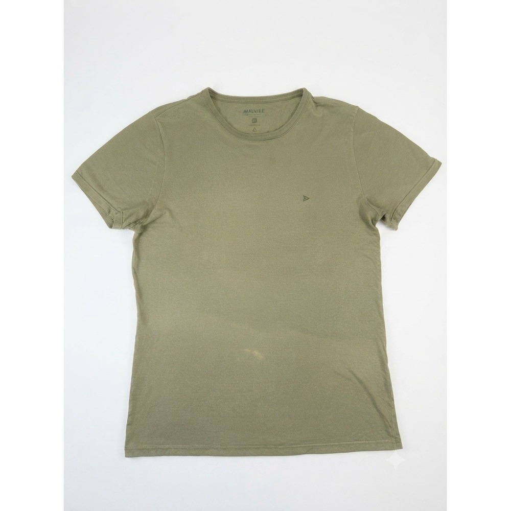 Malwee Basicos Mens Medium Olive Green Short Sleeve Logo T-Shirt 100% Cotton